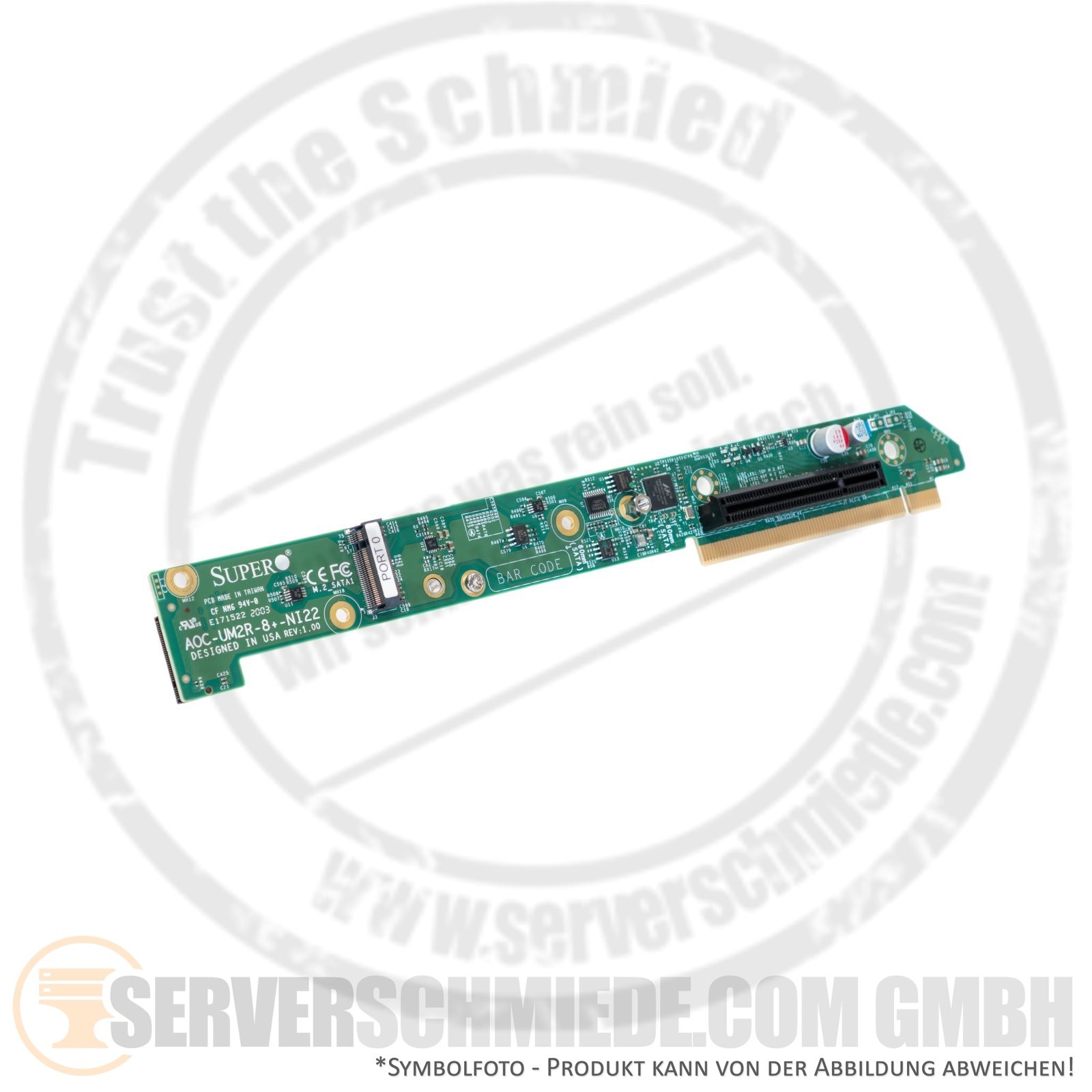 Supermicro Riser Card 1x x8 PCIe 3.0 + 2x M.2 SATA CSE-119U AOC-UM2R-8+-NI22
