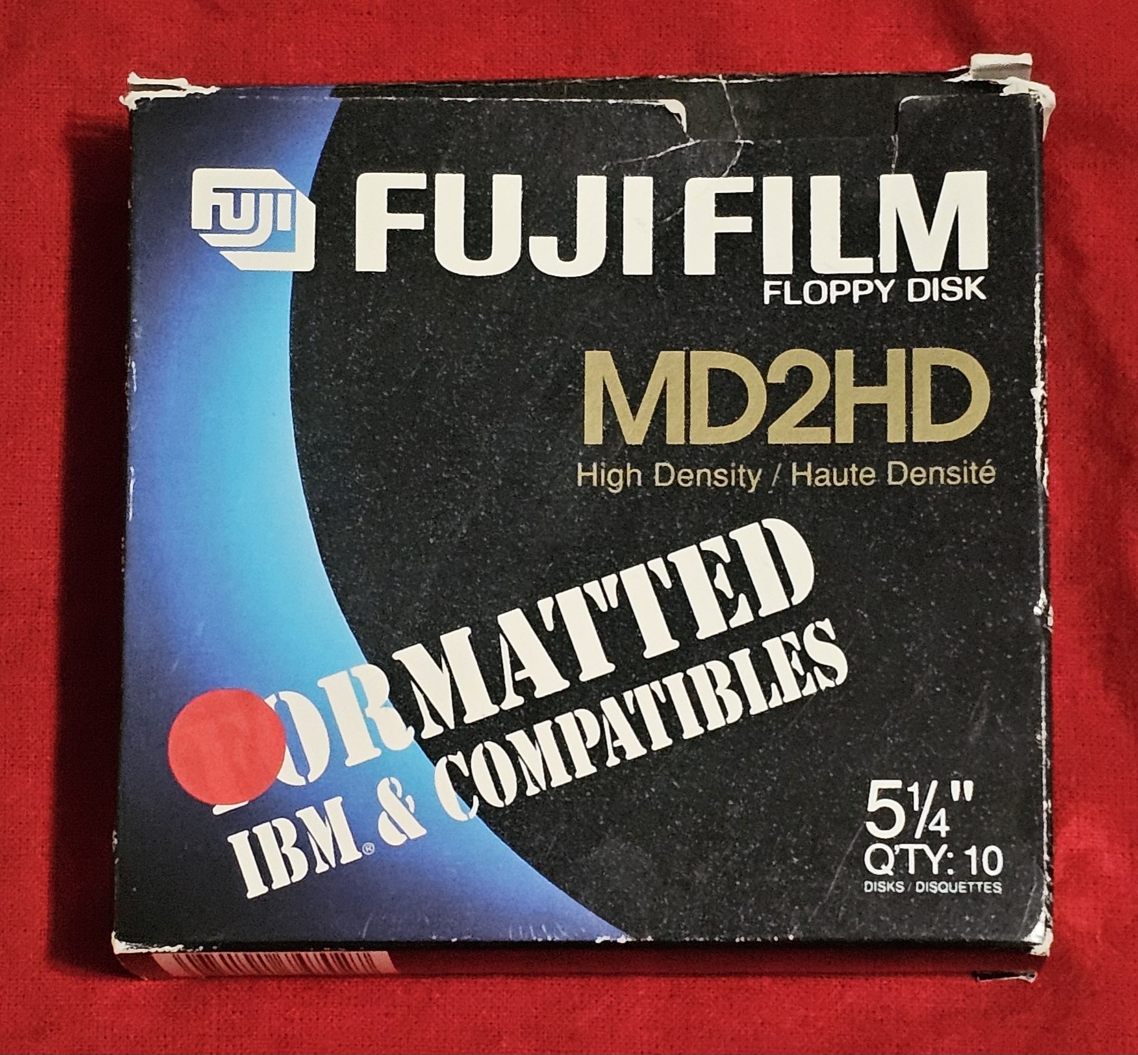 Vintage Fujifilm MD2HD 5.25 Floppy Disk 9 Disks Sleeves Labels IBM Compatibles