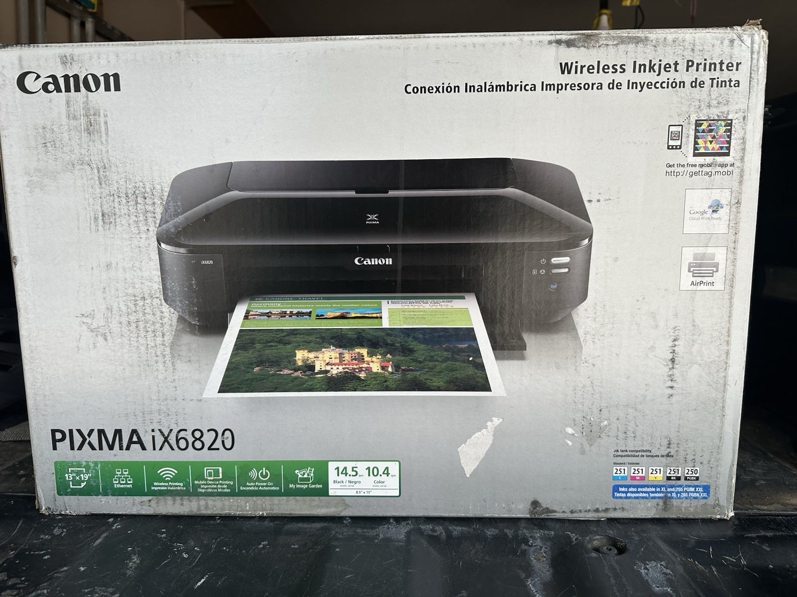 Canon PIXMA iX6820 Wireless/Ethernet Color Inkjet Printer 13"x19" 9600x2400