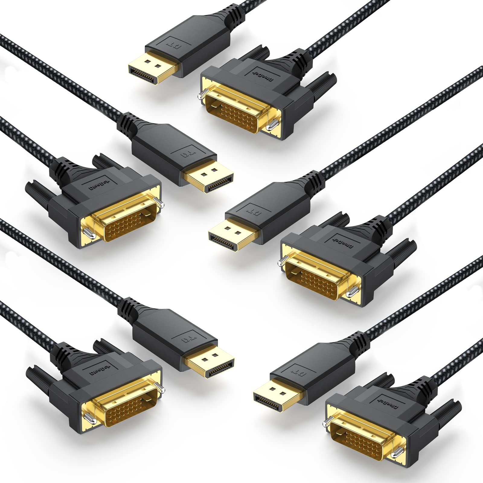 5 PCS 6ft DisplayPort to DVI Cable DP Display Port to DVI D Adapter Cord