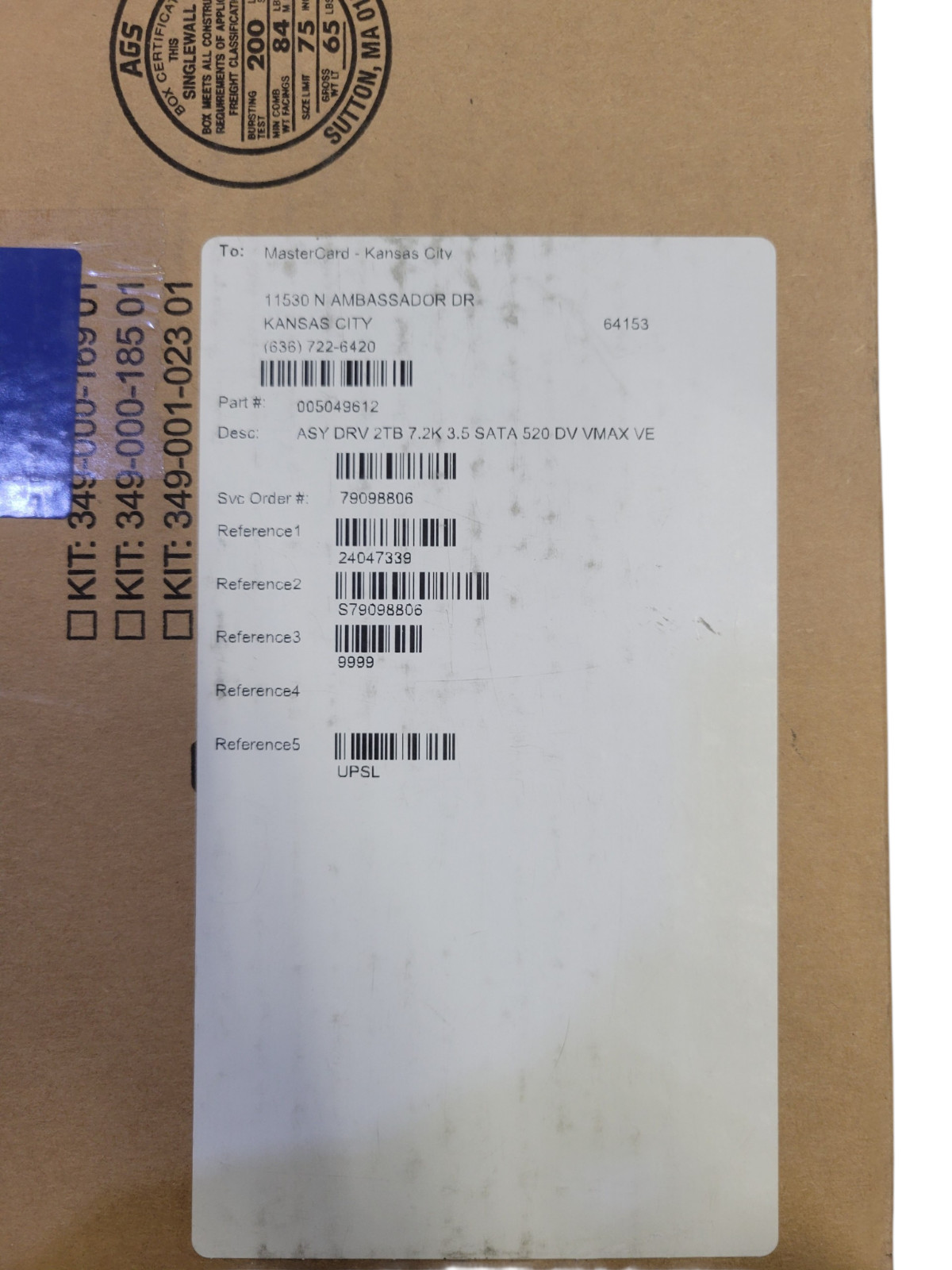 NEW SEALED EMC VMAX 2TB 7200RPM 3.5" SATA HDD 005049612 VMX-SA07-020 with tray