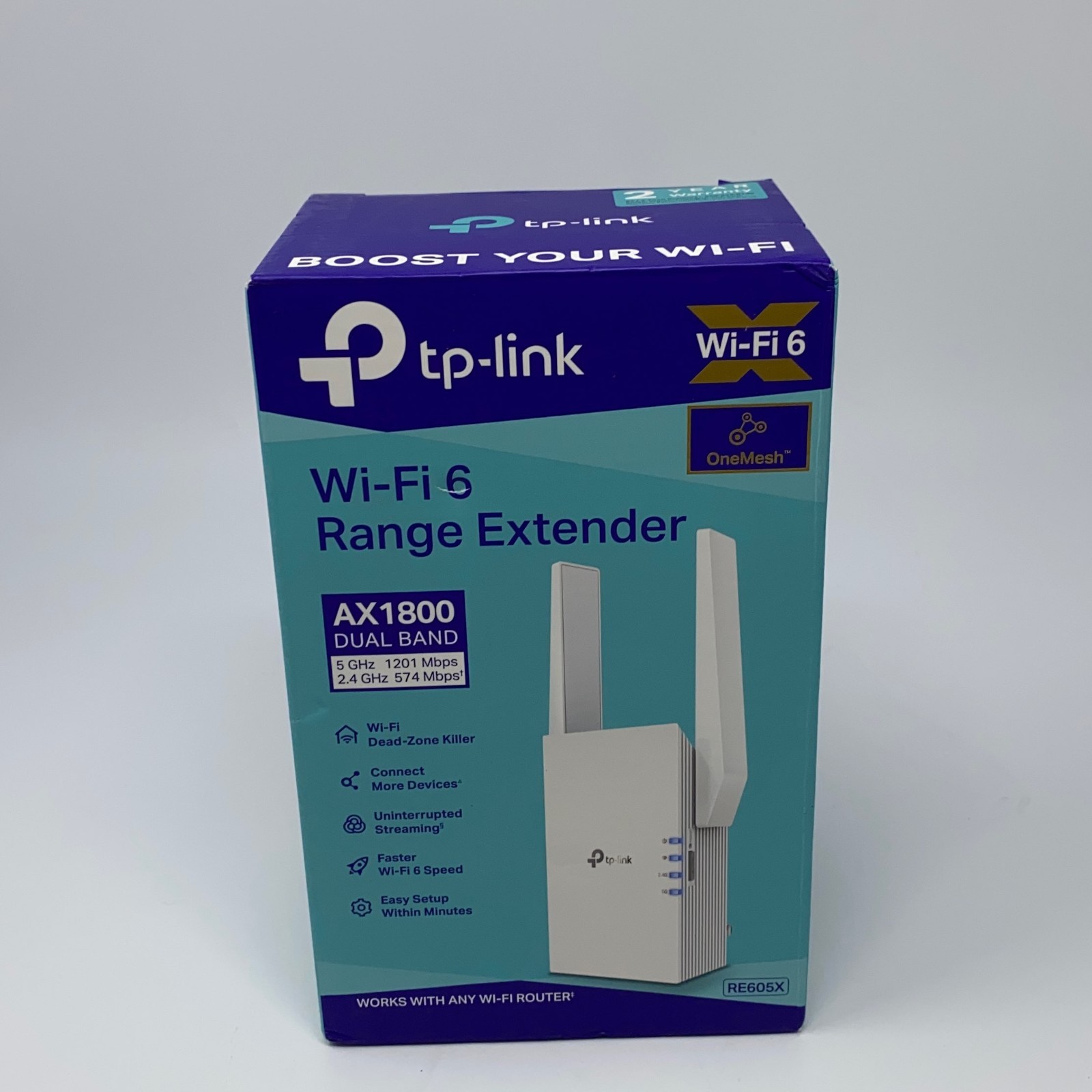 TP-Link RE605X AX1800 Wi-Fi 6 Range Extender, White