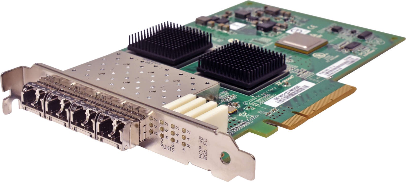 QLogic QLE2564 PX4810402-01 Quad Port 8G SFP+ PCIex8 Network Adapter 4xMini GBIC