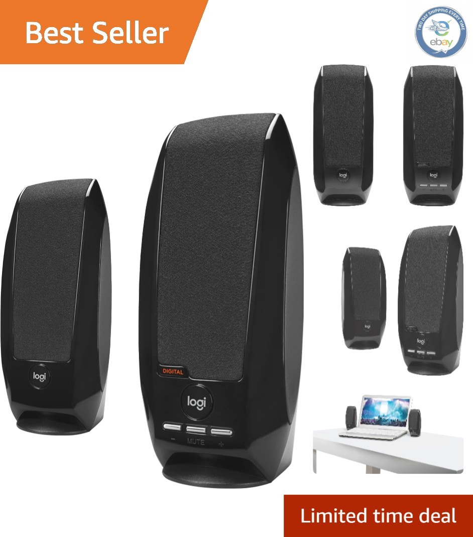 S150 USB Speakers - 2.0 Channel Audio with Integrated Controls for Clarity