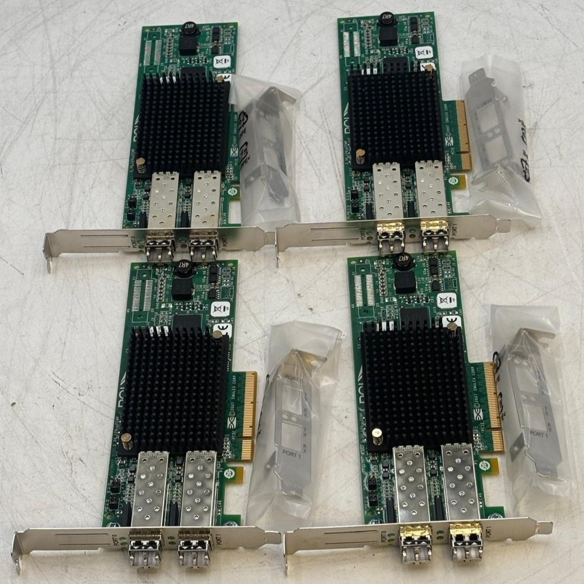 Lot of 4 HP 697890-001 2-Port 8GB Fibre PCIe HBA Adapter Card