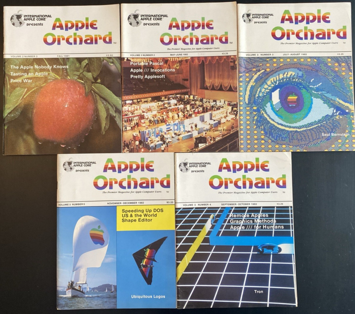 Vtg Apple Orchard International Core Magazine Apple Computer 5 issues 1981-1982