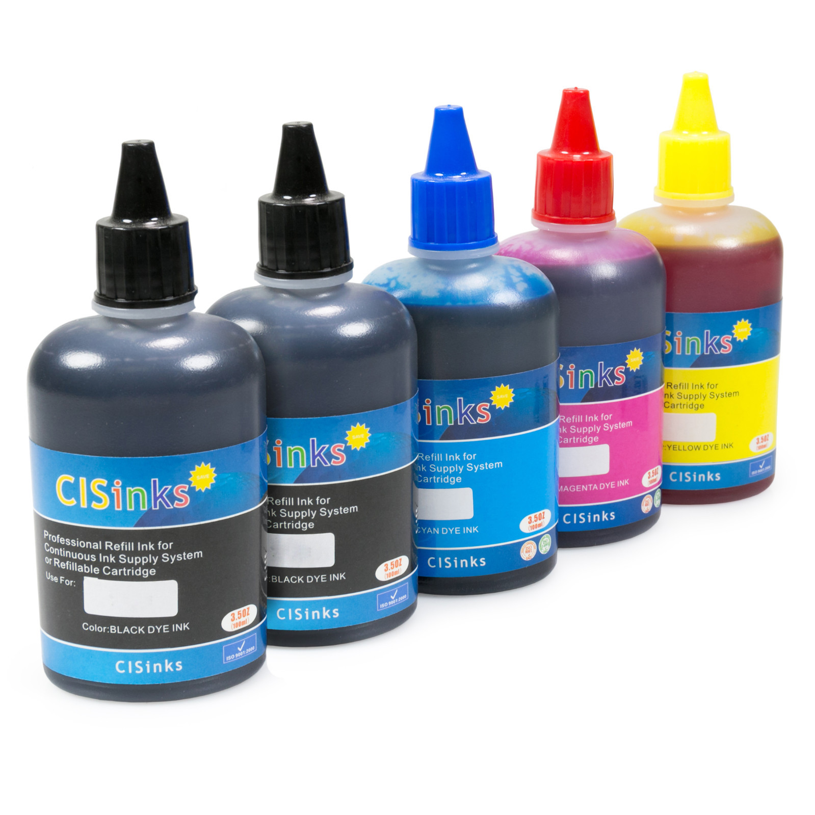 Non-OEM Universal Dye Bulk Refill INK Bottles For HP CISS RFC 500ml