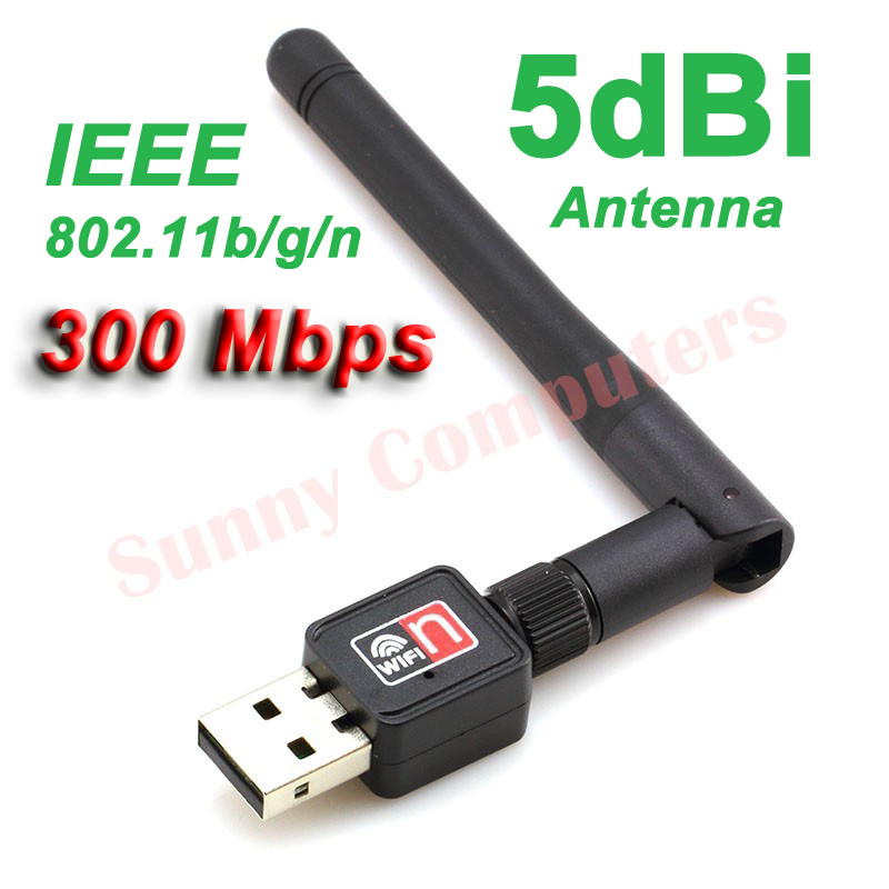 USB WiFi Wireless Adapter Network Card w/ 5dBi Antenna 802.11b/g/n 300M AU Stock