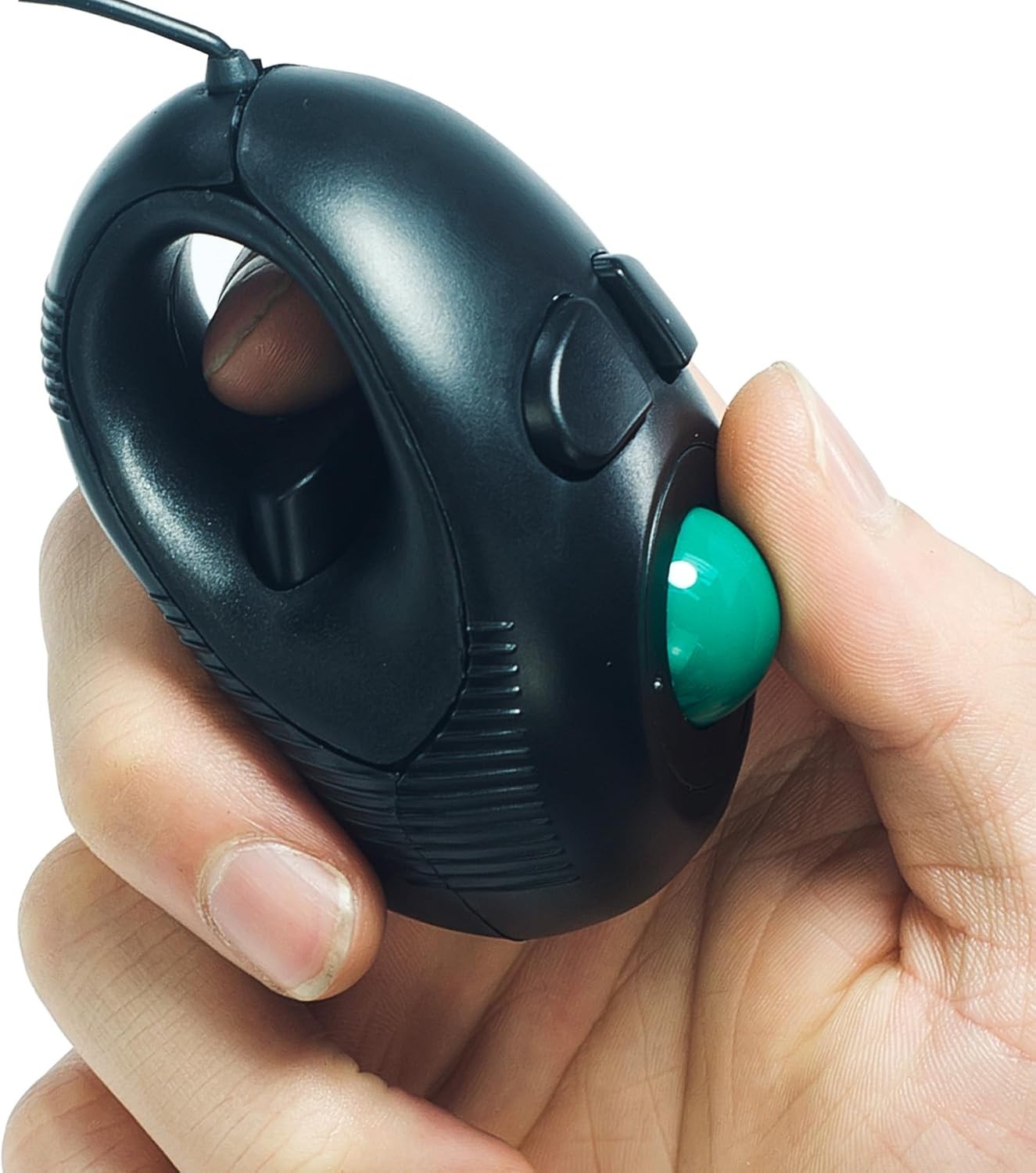 Finger Mouse, Handheld Trackball Mouse Mini 4D USB Hand Held Wired black 