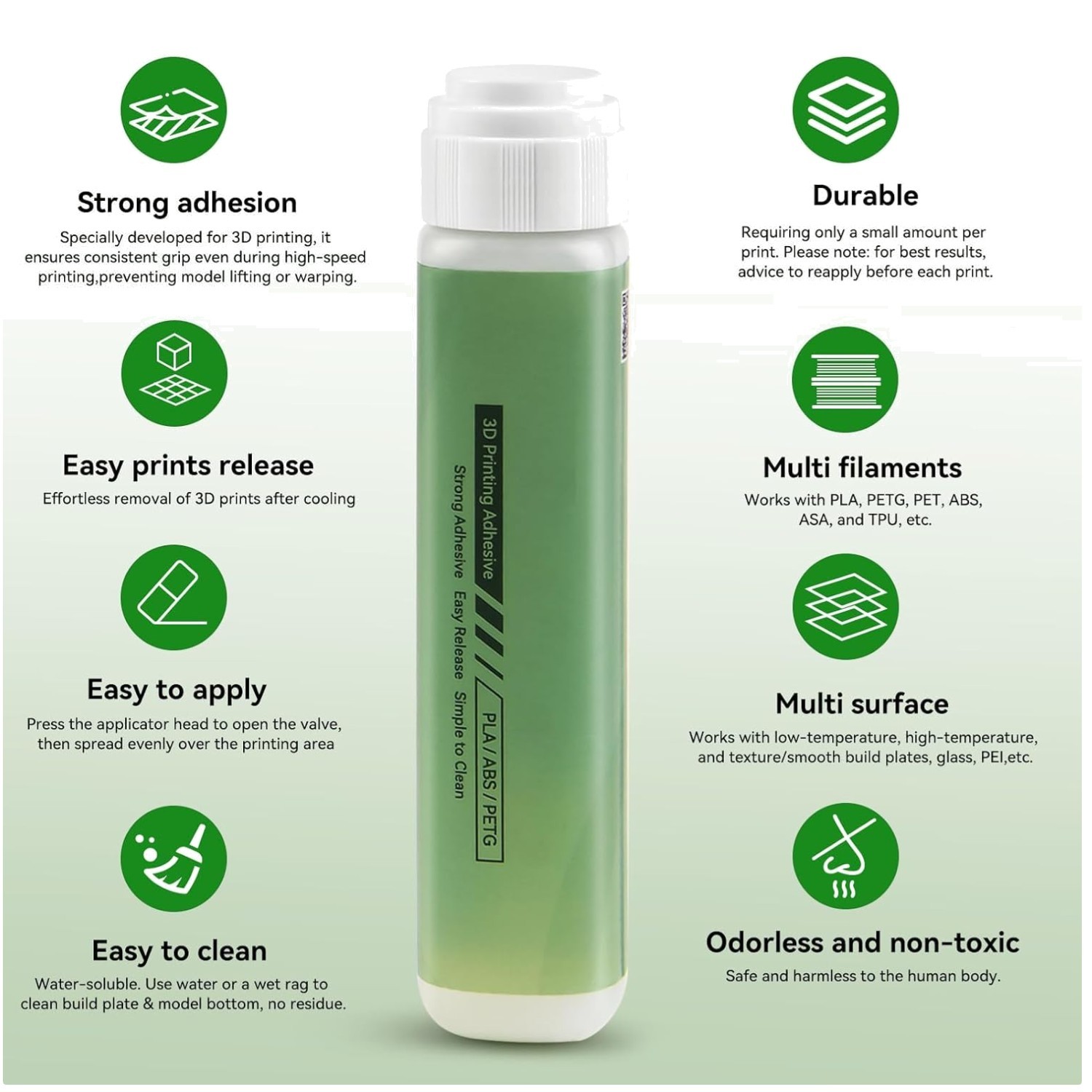 3D Printer Bed Adhesive 2pcs - Durable, Easy Application