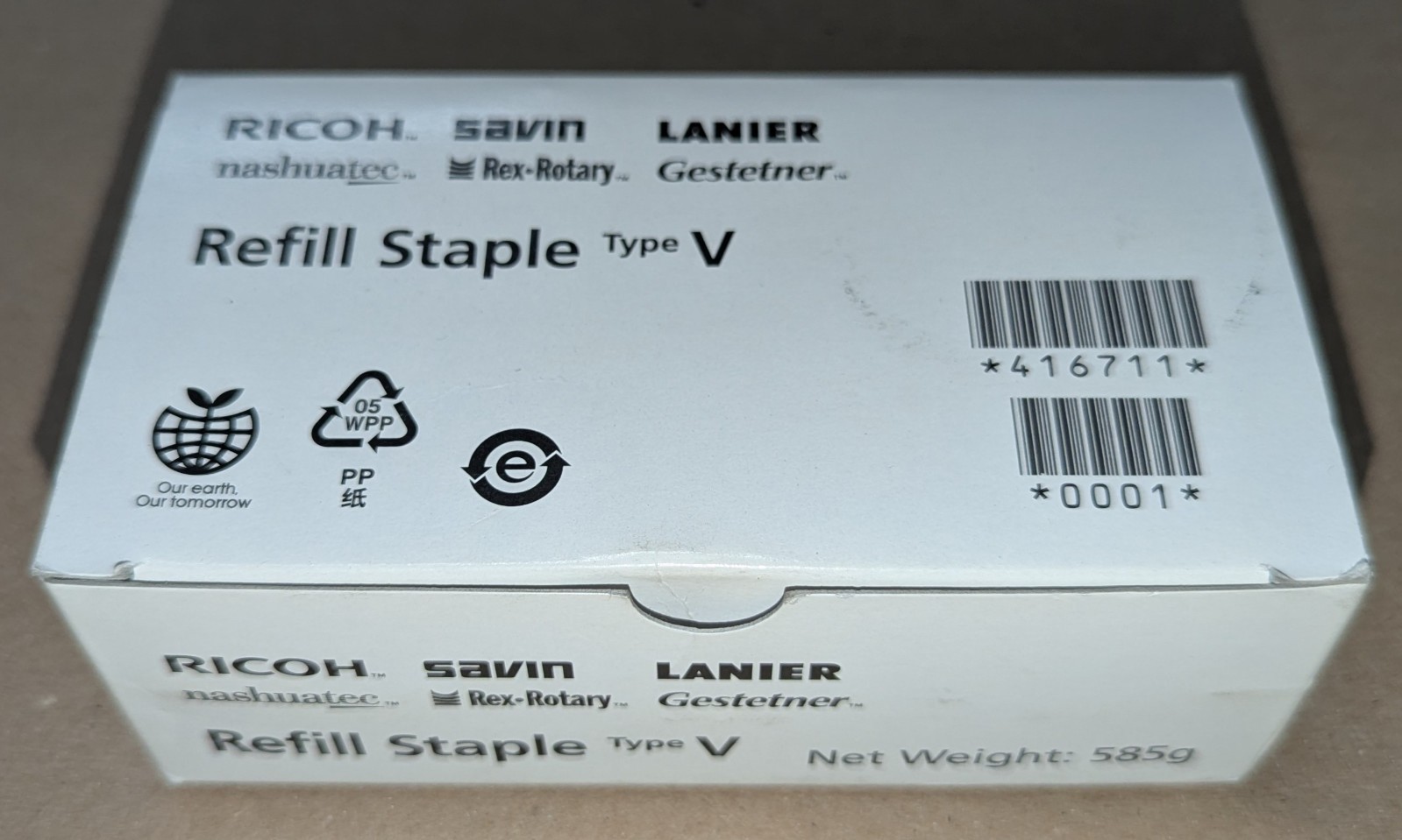 Genuine Ricoh Type V 416711 Staples Cartridge Ricoh/Savin/Lanier SR4090/4120/413