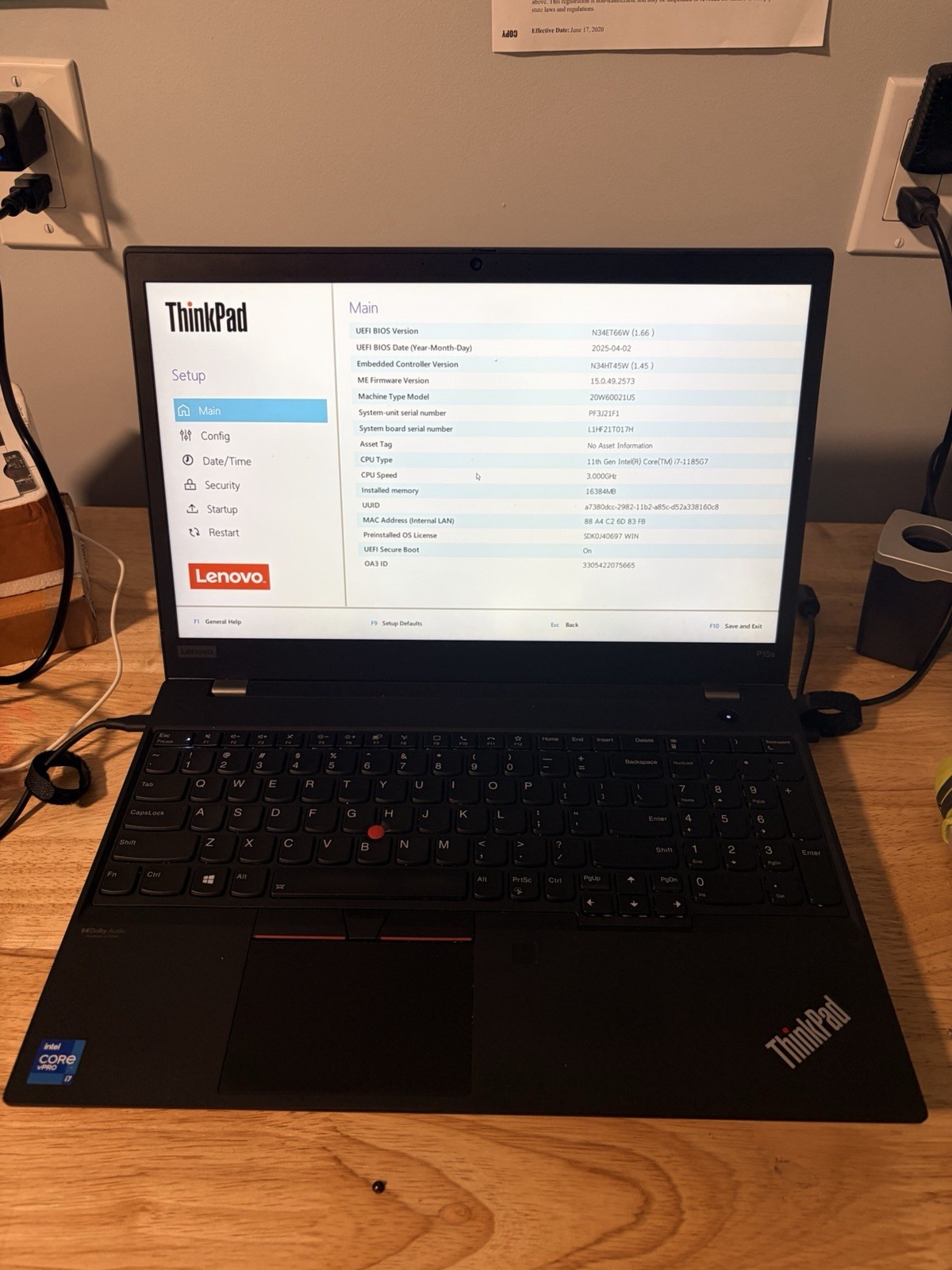 Lenovo Thinkpad P15s Gen 2 15.6” i7-1185G7 16GB NVidia T500 For Parts / Repair