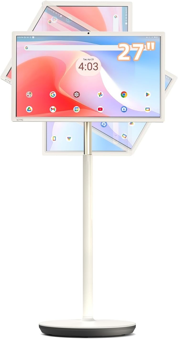 MegPad 27 Inch Portable Screen TV - 1080P Touch Screen Monitor on Wheels with 8M