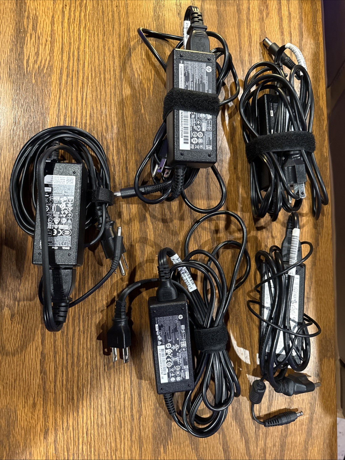 Lot of Qty 5 Mixed Laptop Chargers Dell HP Etc Various Brands