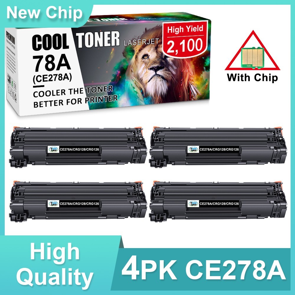 4PK CE278A 78A Toner Cartridge For HP LaserJet Pro P1606dn M1536 M1536dnf MF4450