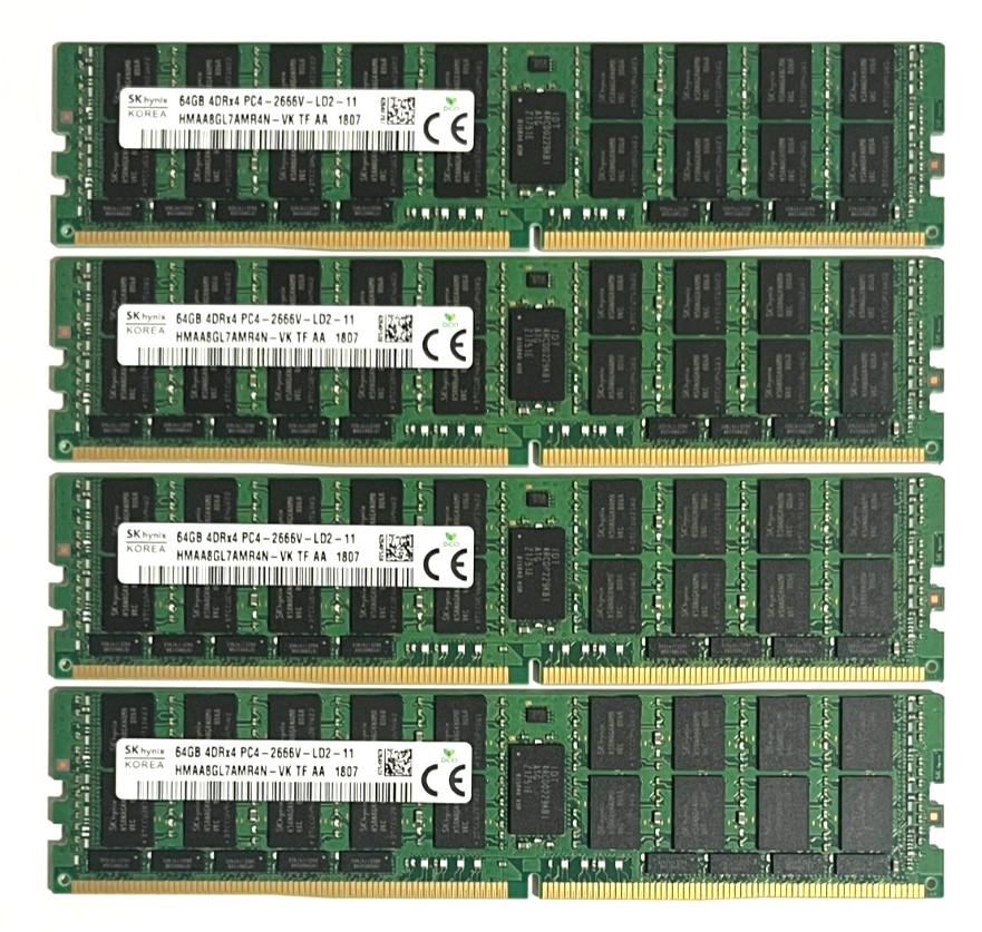 SK Hynix 256GB 4x 64GB DDR4 4DRx4 PC4-2666V  Reg ECC Server RAM HMAA8GL7AMR4N
