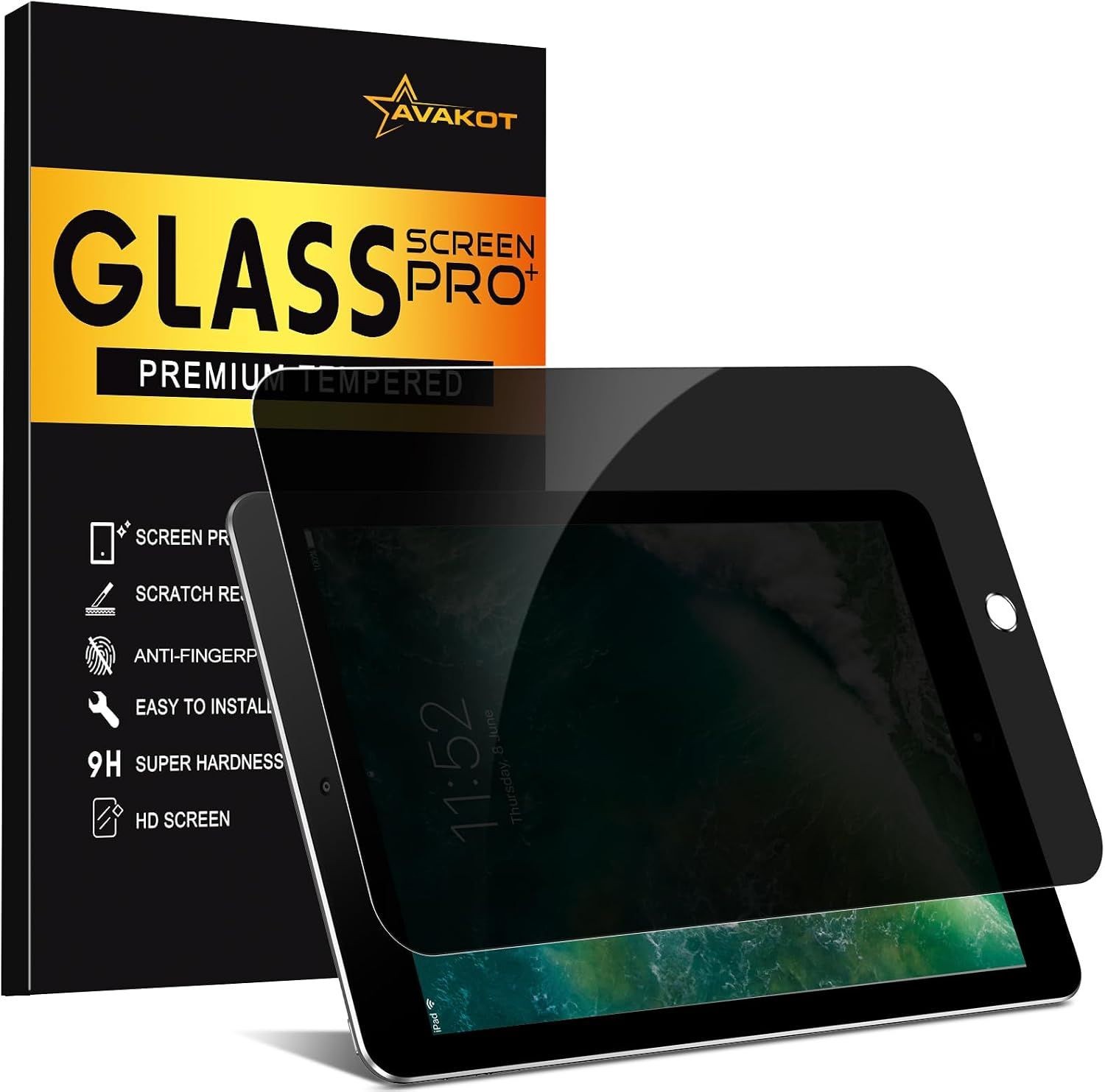 1 Pack Privacy Screen Protector for iPad 6th Gen 9.7 Inch, Tempered Glass Film