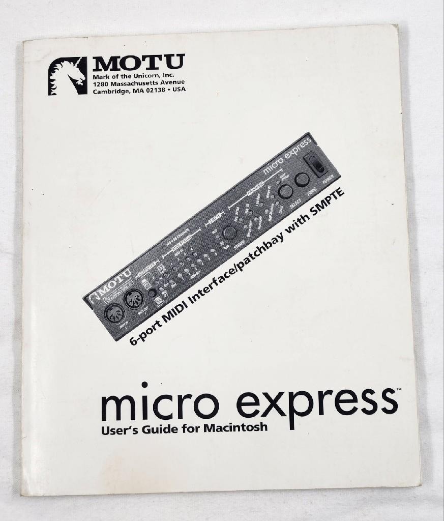 MOTU Micro Express 6-Port MIDI Interface / Patchbay User's Guide / Manual