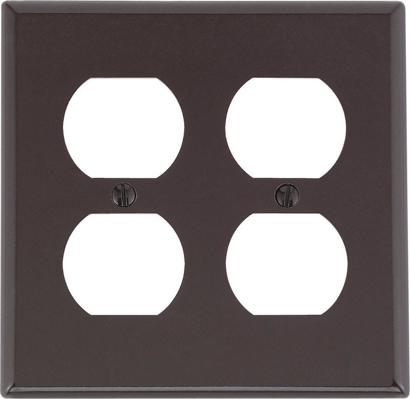 Leviton 85016-000 Brown 2-Gang Duplex Outlet Wall Plate 4-1/2 H x 4-9/16 W in.