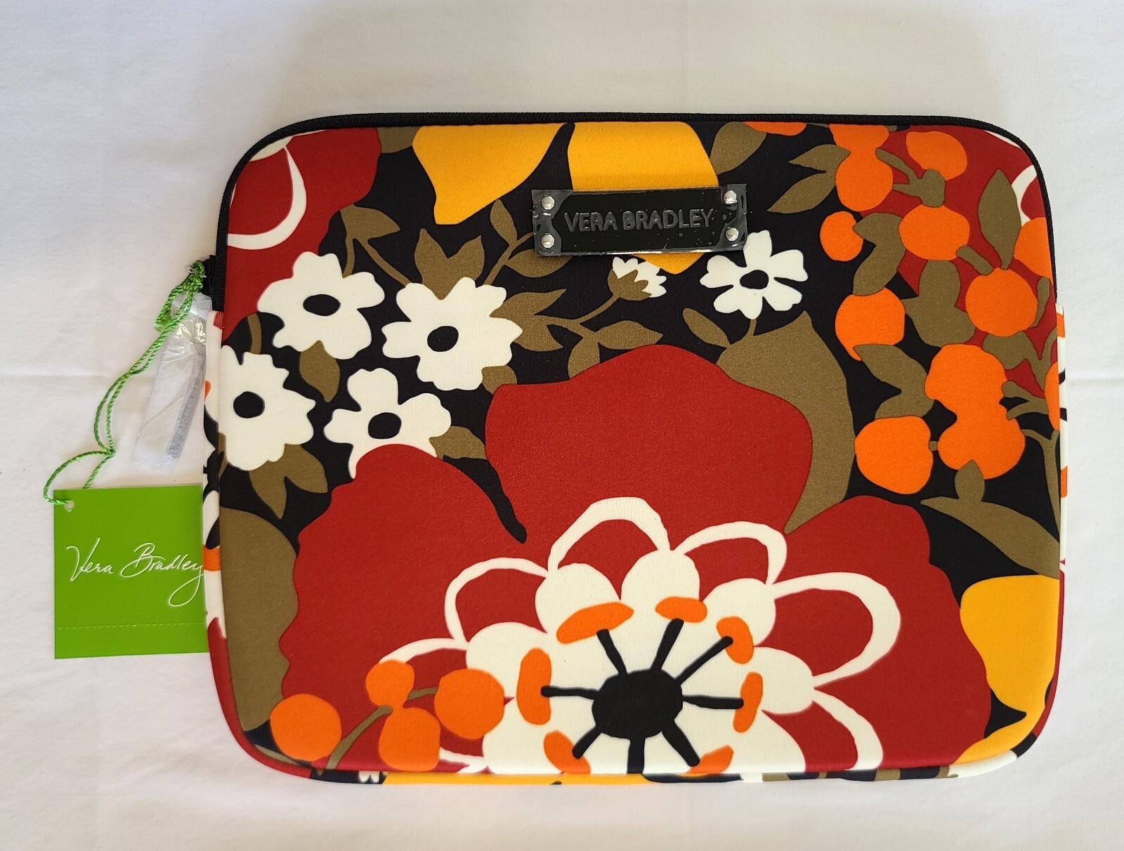 Vera Bradley Bittersweet Neoprene Tablet eReader Sleeve 10x8 Padded Zipper N13