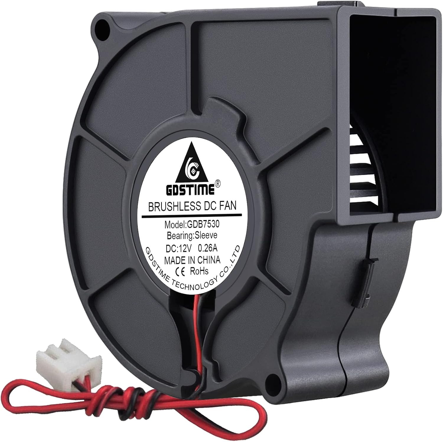 75mm x 30mm 7530 DC 12 Volt Brushless Turbo Blower Cooling Fan 2Pin