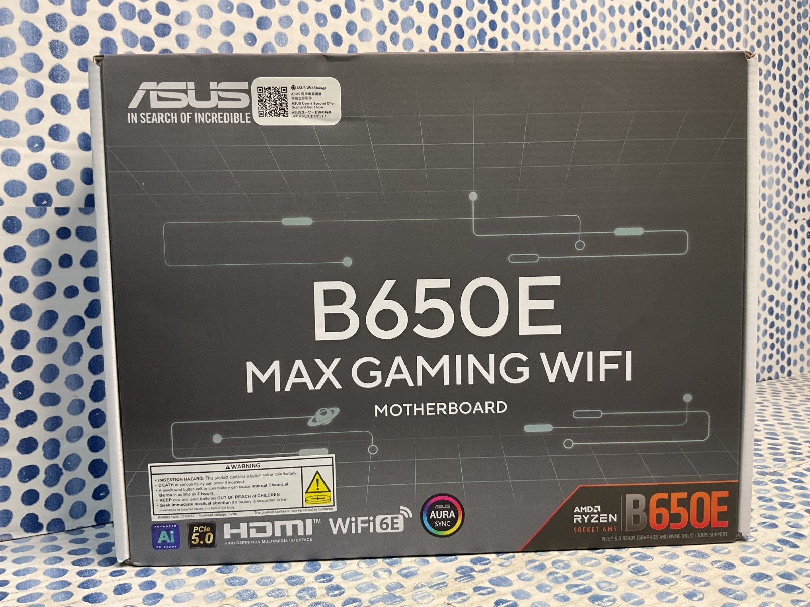 Asus B650E MAX GAMING WIFI ATX AM5 Motherboard