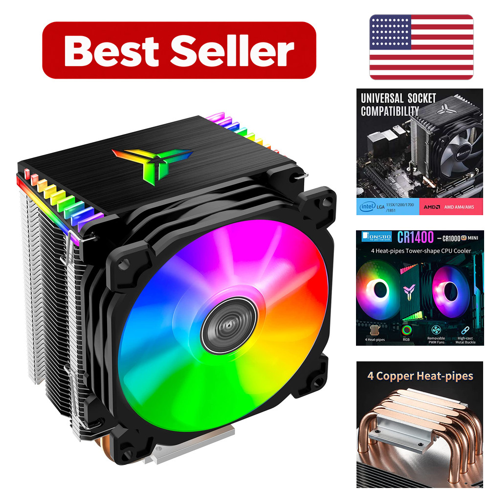 CR1400 RGB CPU Air Cooler - Black 92 Millimeters Copper Metal