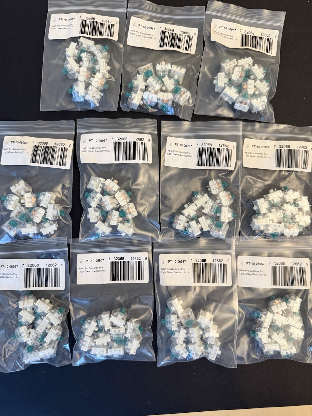 Kailh Pro Light Green Mechanical Keyboard Switches 110 Pcs New 3-Pin Lot 