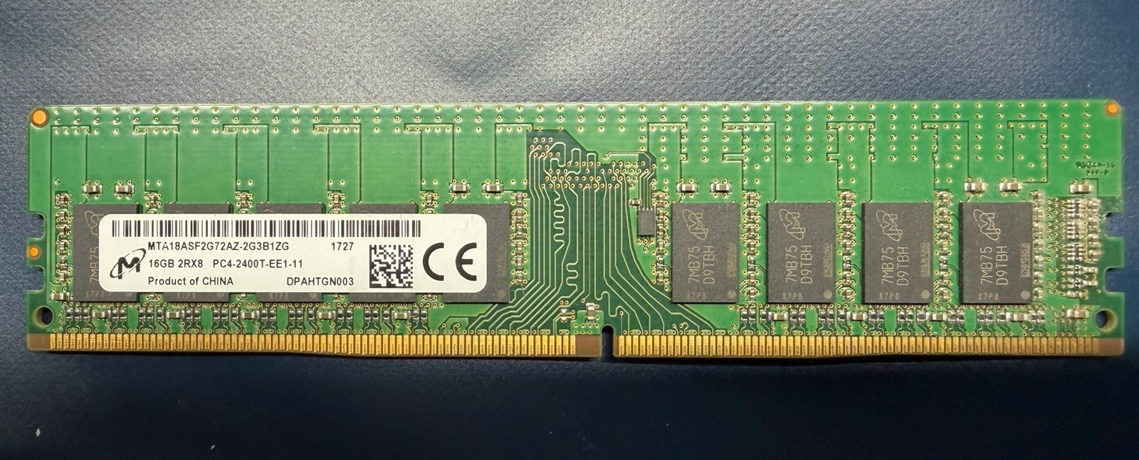 Micron 16GB DDR4-2400 ECC UDIMM 2Rx8 PC4-2400T MTA18ASF2G72AZ-2G3B1ZG