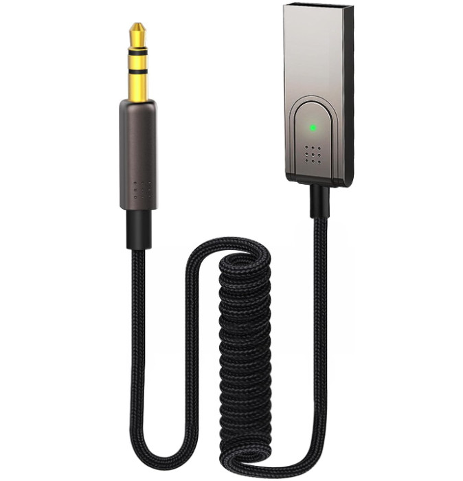 Adaptador de Bluetooth 5.3 a auxiliar para automóvil, USB a TRS de 3,5 mm. Nuevo