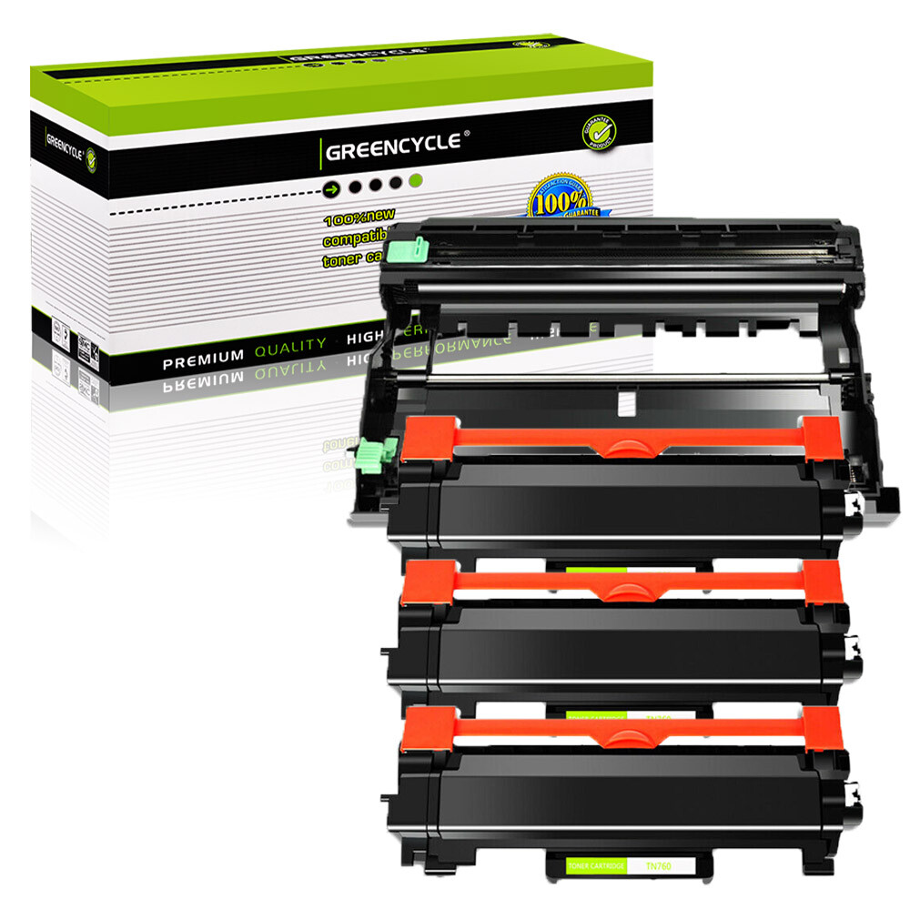 3PK TN760 Toner + 1PK DR730 Drum Fits for Brother DCP-L2510D DCP-L2530DW L2550DW