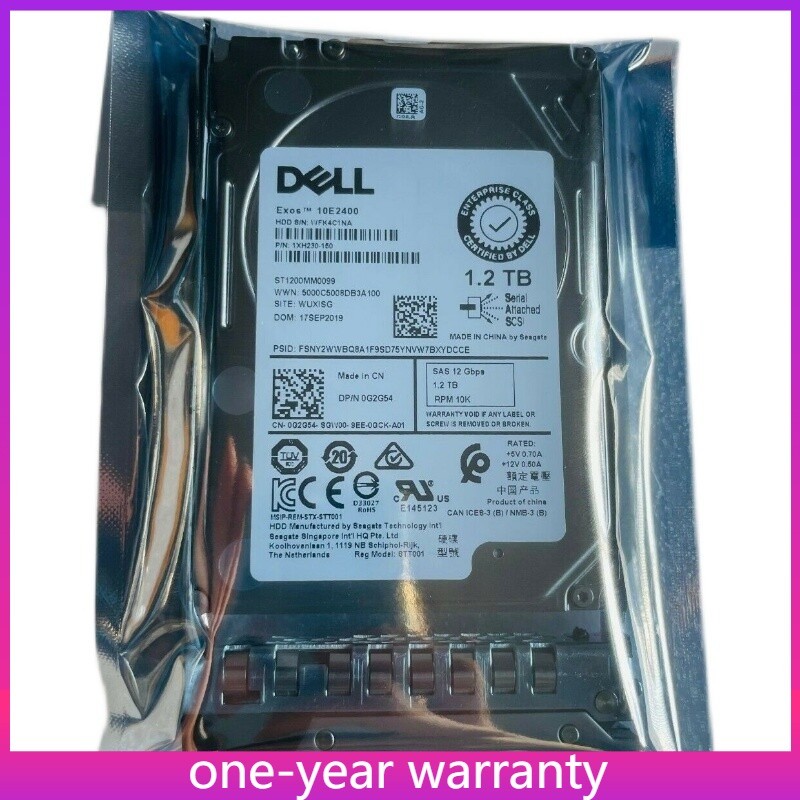 1PCS ST1200MM0099 G2G54 Dell 1.2TB 10K 12G 2.5 SAS Hard Drive 0G2G54 DXD9H Tray