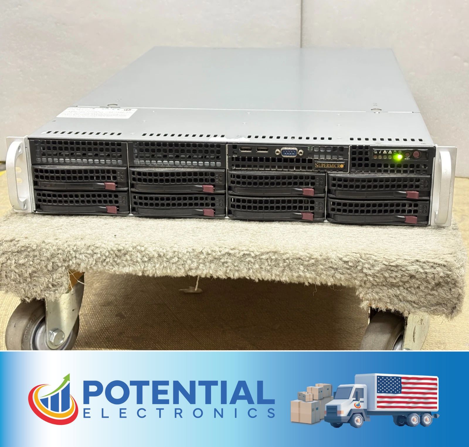 Supermicro CSE-825 2U 8-Bay Industrial Server - X9DRH-7F MB 2x Intel E5-2670 CPU