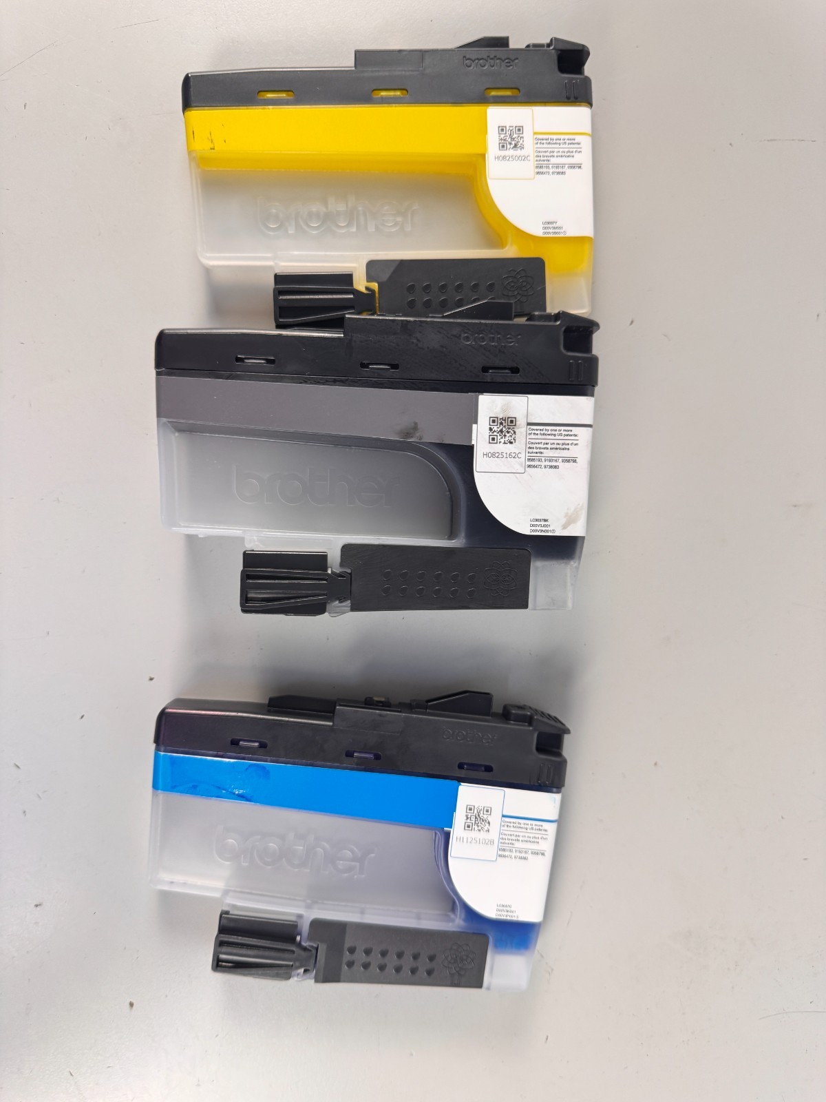 Brother LC3037 XXL Ink Cartridges BK Cyan Yellow OEM Used Magenta Missing