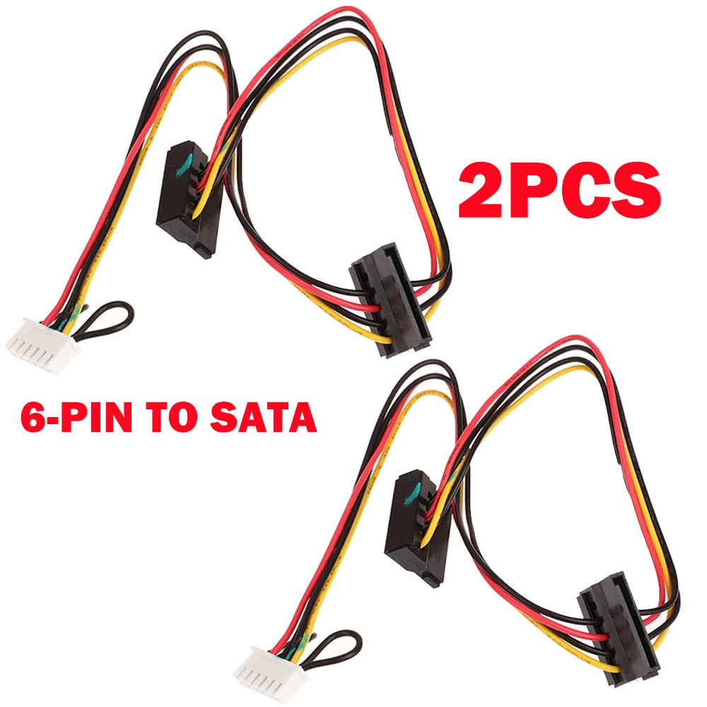 2PC 6 Pin To 2-Port HDD SATA Power Socket Cable Conector For Acer Computer HOT