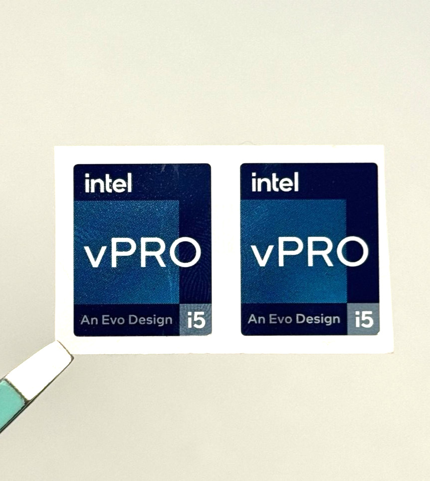 2Pcs Intel vPRO An Evo Design i5 Sticker Decal Label 18mm x 22mm