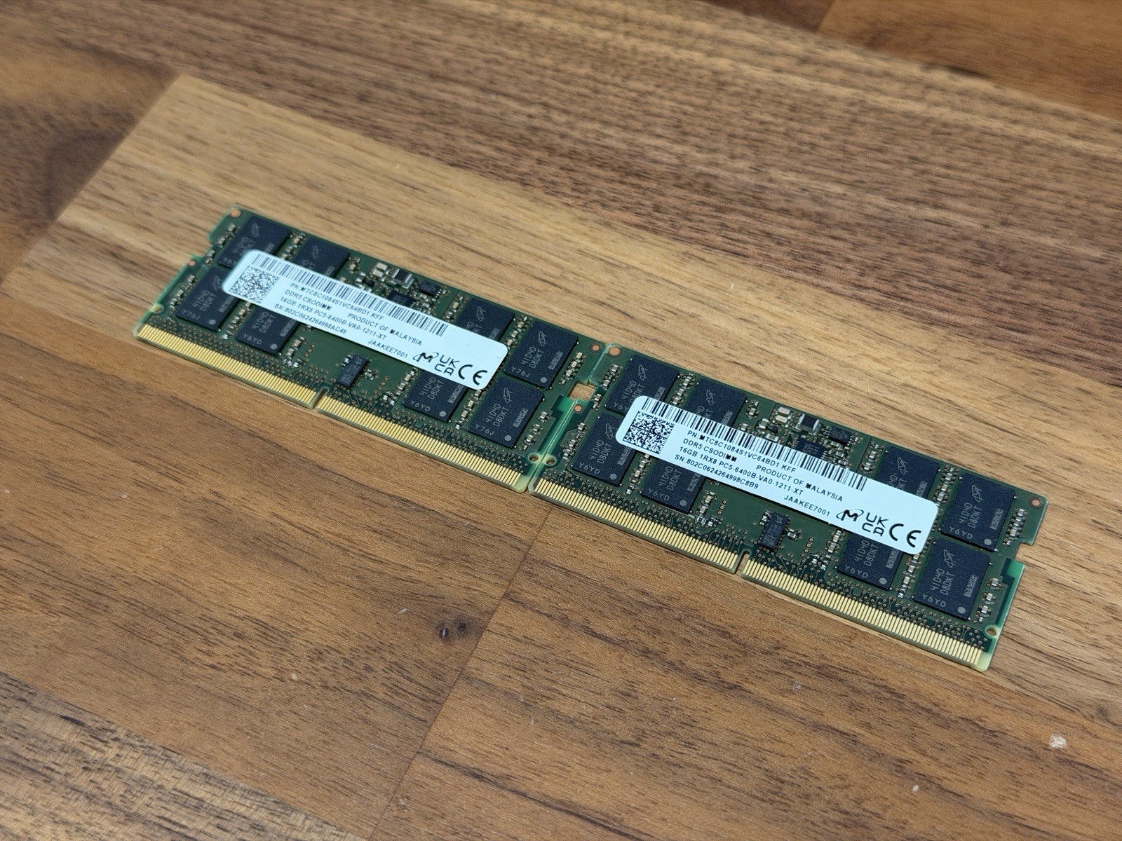 Micron 16GB DDR5 6400 CSODIMM RAM 1Rx8 PC5-6400B Used Memory