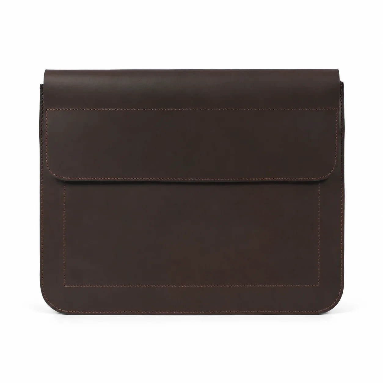 Brown Genuine Leather Tablet Sleeve Case for iPad Magnetic Flap Suede Lining