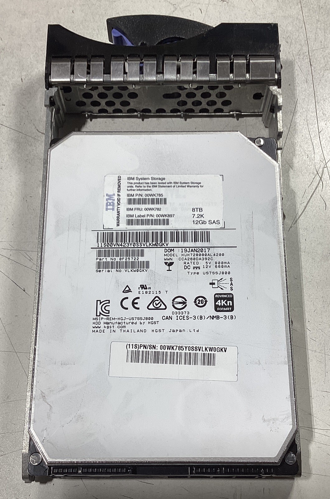 HGST IBM HUH728080AL4200 8TB 7.2K 3.5" 12GB SAS HDD