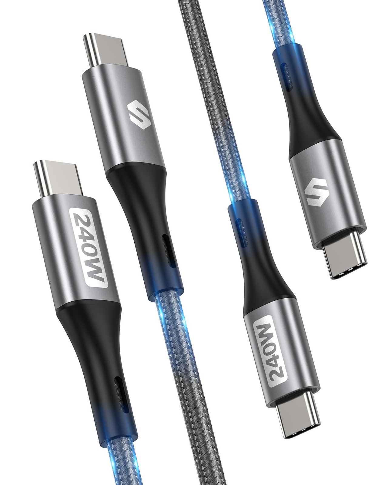 Silkland 240W USB C to C Cable, Type C Fast Charging Cable 10FT, black