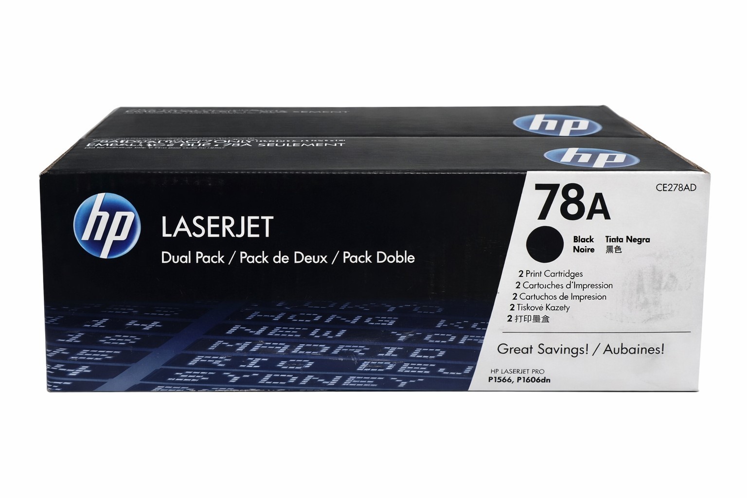 HP 78A Black Toner Cartridge Dual Value Pack CE278AD For LASERJET PRO Series