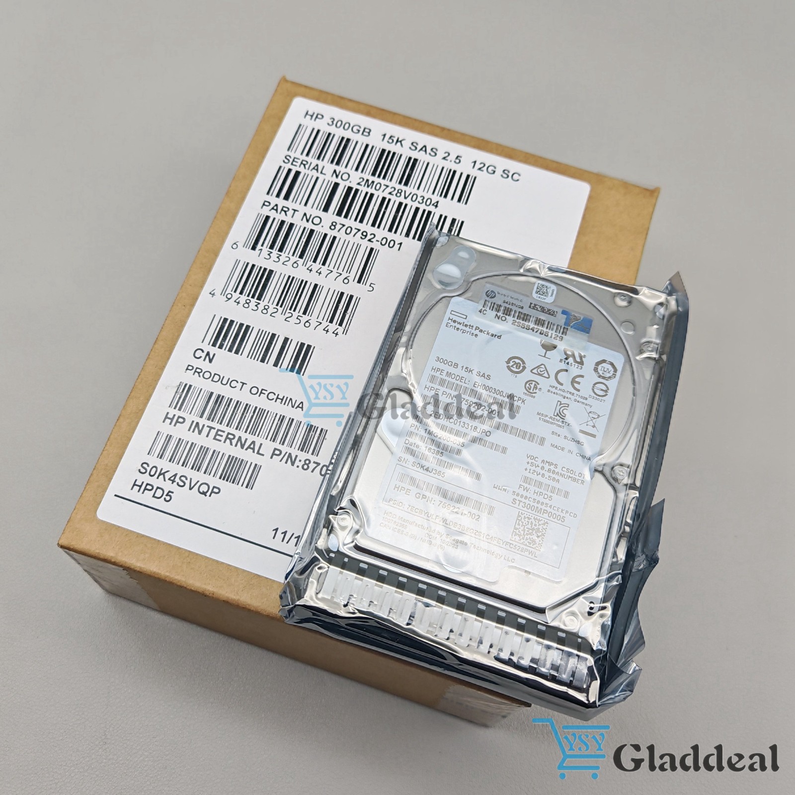 New HPE 300GB 870753-B21 870792-001 15K 12GB/s SFF 2.5" SAS SC DS HDD HARD DRIVE