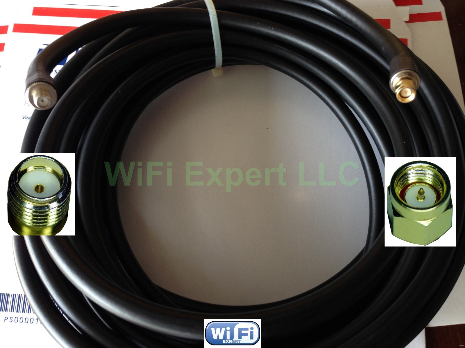 TIMES MICROWAVE® 10-50 Ft LMR400 Antenna Jumper Coax Cable SMA M/F RF Connector