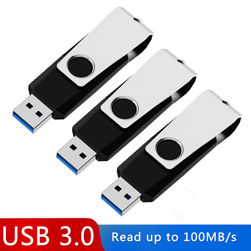 3 Pack 64 GB USB 3.0 Rotating Flash Drives USB Memory Sticks USB Thumb Pen Drive
