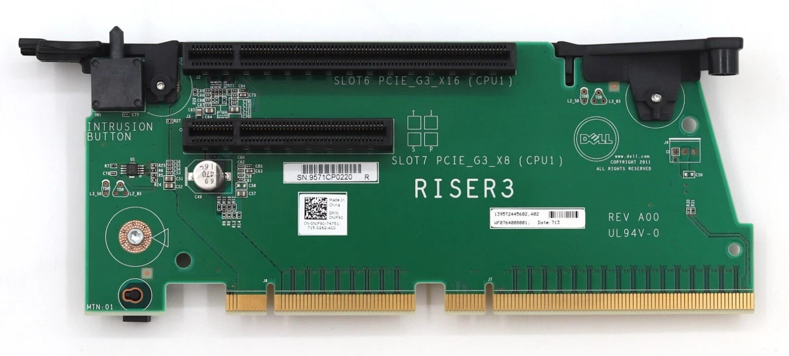 Dell PowerEdge R830/R820 PCIe Server Riser Card Dell P/N: 0NJF90 Tested Working