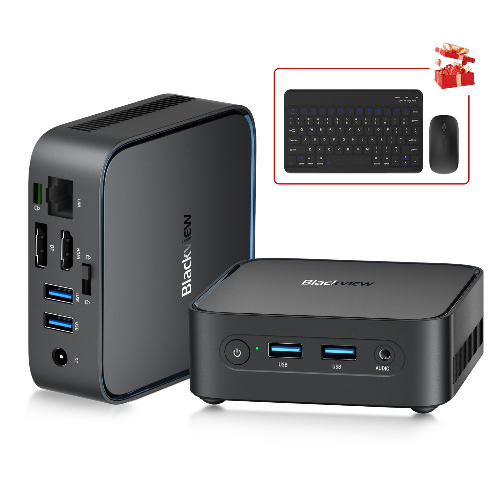 Blackview MP50 Mini PC AMD Ryzen 5 3500U 16GB 512GB SSD Win 11 Pro With Keyboard