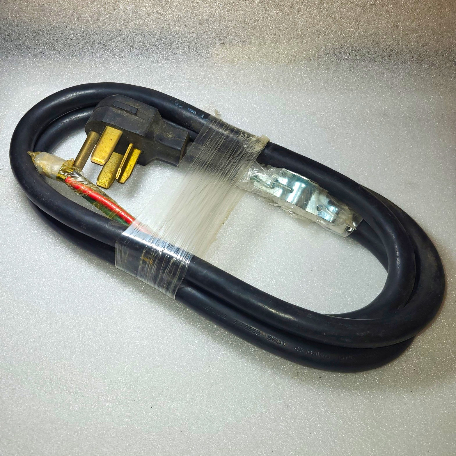 Heavy Duty 4-Prong 30 Amp Dryer Power Cord 4x10AWG SRDT 300V 60C Black