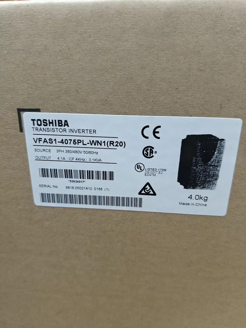 VFAS1-4075PL-WN1 1PCS New TOSHIBA Simple Panel, EMC, No Reactor VFAS1-4075PL-WN1