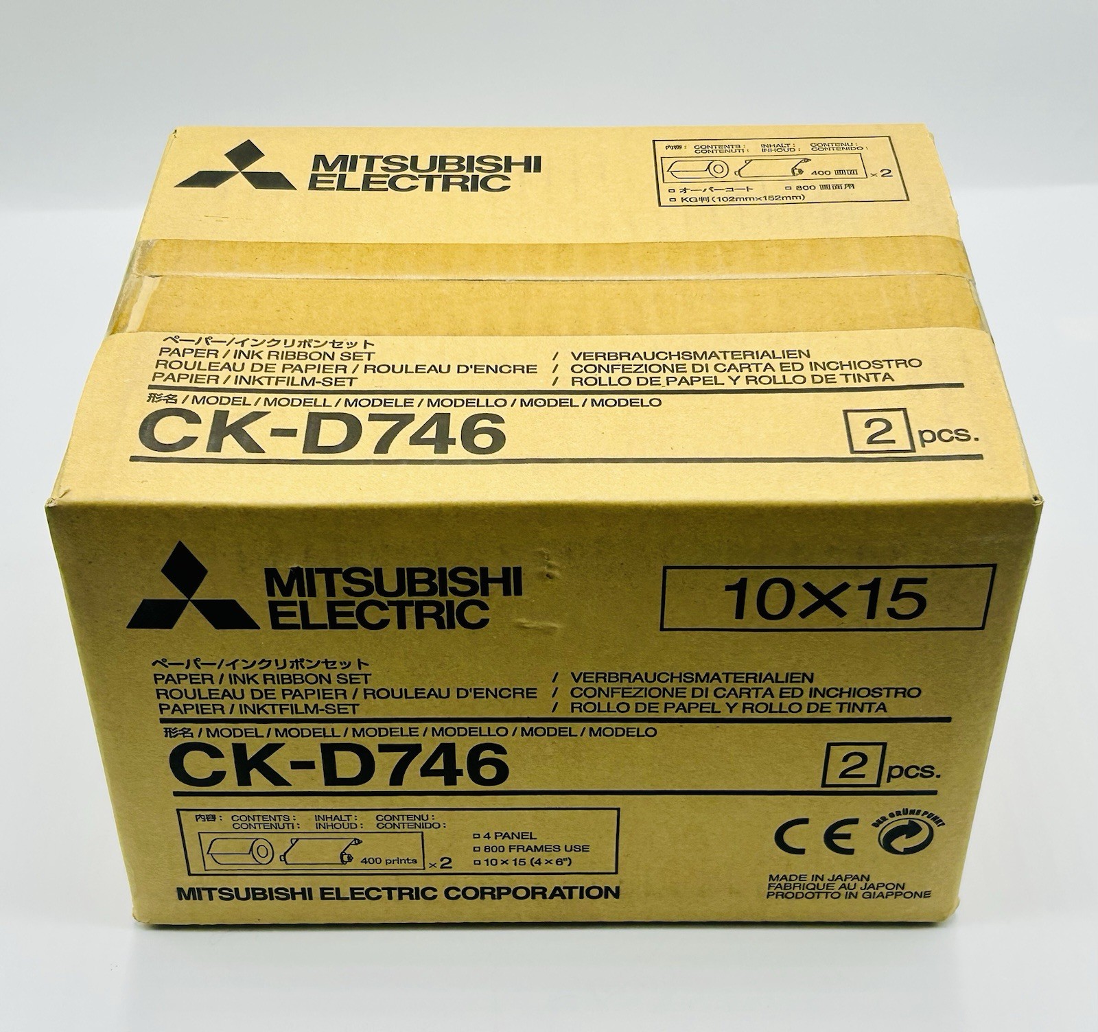 Mitsubishi Electric (CK-D746) 405 009 x 2 Rolls (4"x6") Paper Ink Ribbon Set