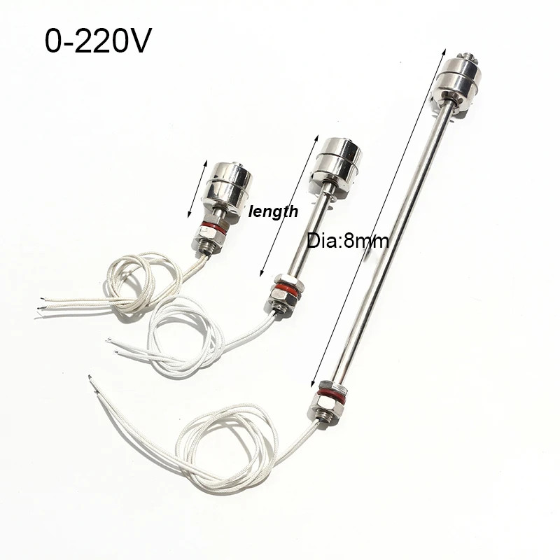 Water Level Float Switch 304 Stainless Steel Single Ball High Temperature 0-220V